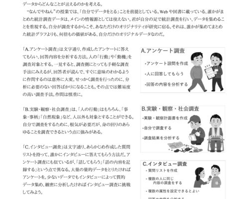 ☆自分でテーマを決めて統計調査に挑戦する